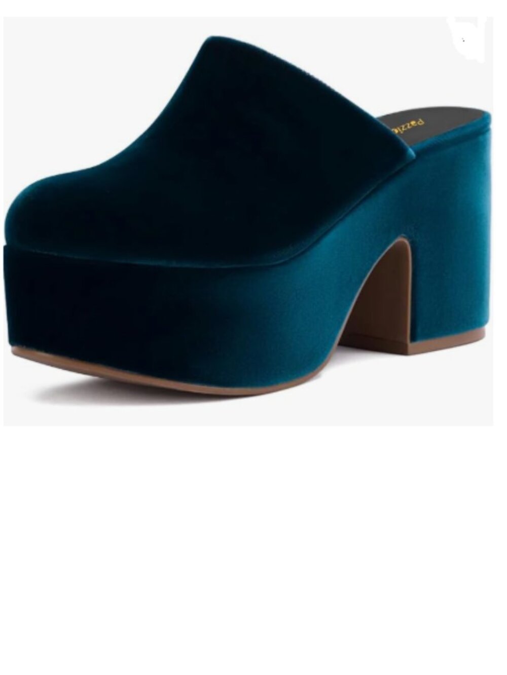 Pazzion Deepsea Platform Round Toe Mule Clogs Slip On Chunky High Heels Slippers